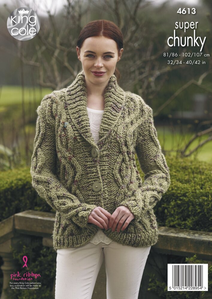 Coatigan Cardigan in King Cole Big Value Super Chunky Twist 4613 Downloadable PDF LoveCrafts