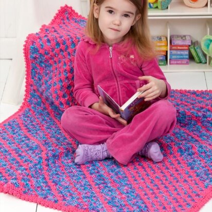Daydreamer Diagonal Blanket in Red Heart Kids Solids - LW2580