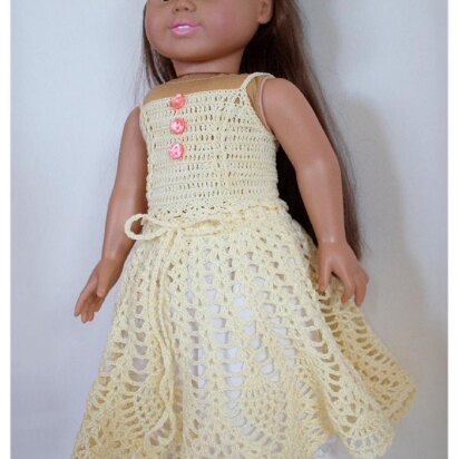 Pineapple Dream Skirt for American girl and other 18" dolls dolls