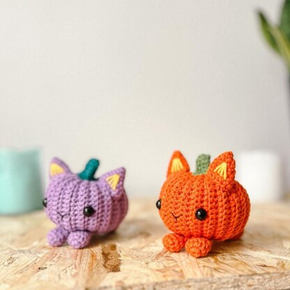 Pumpkin cat crochet pattern, PDF, amigurumi halloween pattern