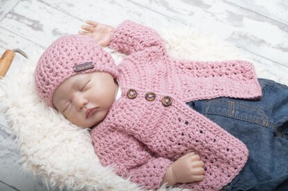 Round neck newborn cardigan 003