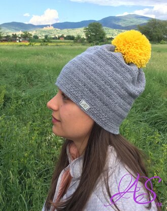 Slouchy Hat with Pom Pom