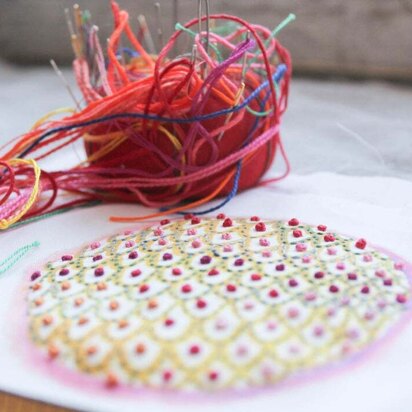Dropcloth Samplers Colorburst - Mermaid - Embroidery Kit - 5in x 5in