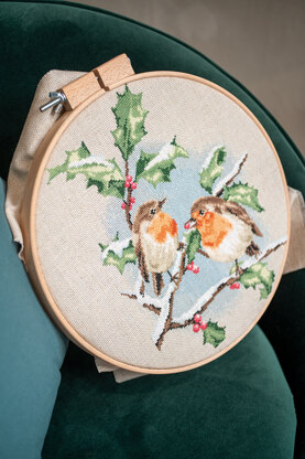 Vervaco Winter Robins Cross Stitch Kit - 25cm x 32cm