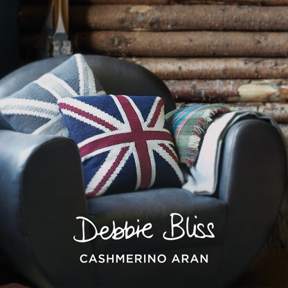 Union Jack Cushion - Knitting Pattern for Home in Debbie Bliss Cashmerino Aran by Debbie Bliss