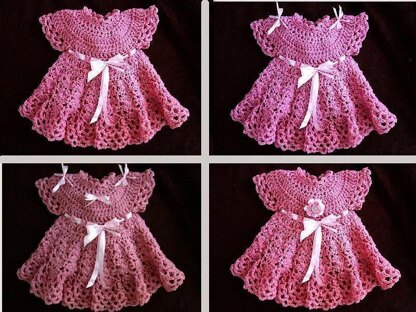 538 pink baby girl dress, newborn to age 6