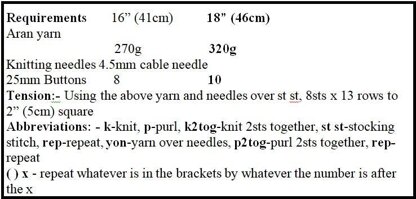 Highland Cable Cushion Knitting Pattern # 406