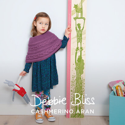 "Ariana Poncho" - Poncho Knitting Pattern For Girls in Debbie Bliss Cashmerino Aran - DBS075 - knitting pattern