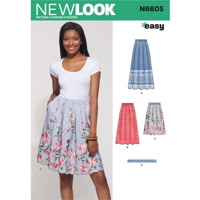 New Look N6605 Misses' Skirt with Neck Tie 6605 - Paper Pattern, Size 8-10-12-14-16-18-20