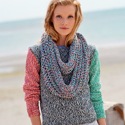 Sweater and Brioche Snood in Rico Fashion Cotton Mouline DK - 306 - Downloadable PDF