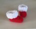 Christmas Fur Trim Baby Booties