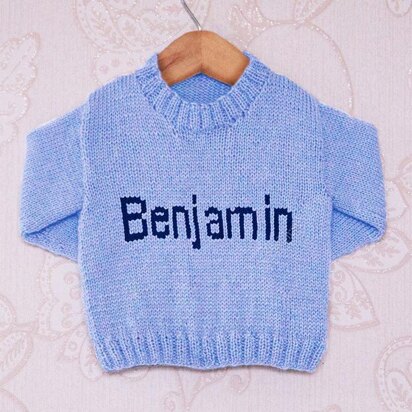 Intarsia - Benjamin Moniker Chart - Childrens Sweater