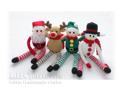 4 x Christmas ToysCrochet Pattern (Santa, Reindeer, Snowman, Elf)