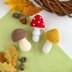 Crochet mushrooms pattern no sew Amigurumi keyring Autumn decor crochet ornament Car mirror hanger Bag charm keychain