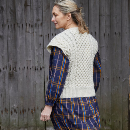 Cabled Tank Top -  Knitting Pattern for Women in Debbie Bliss British Wool Aran by Debbie Bliss