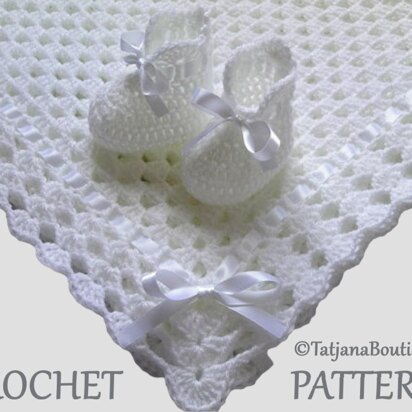 Crochet Baby Blanket and Booties