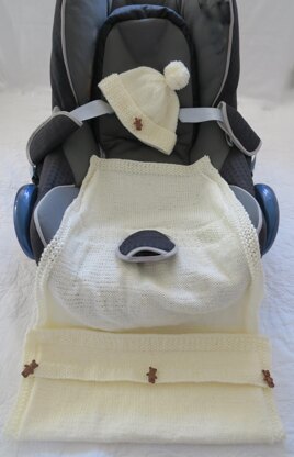 Teddy Bear Baby Car Seat Blanket