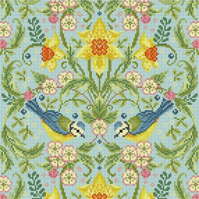 Bothy Threads Spring Blue Tits Tapestry Kit - 14 x 14 In