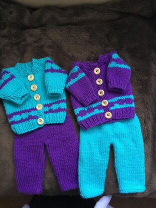 Block pattern Trouser set for 18Inch doll