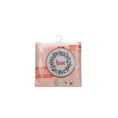 Anchor Starter Kit Love Hoop Printed Embroidery Kit - 15 x 15 cm