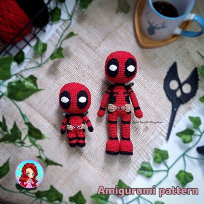 Deadpool amigurumi pattern (big and chibi version)