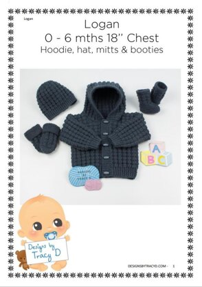 Baby hoody knitting pattern Logan