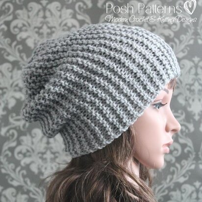 Easy Slouchy Hat Knitting Pattern 314