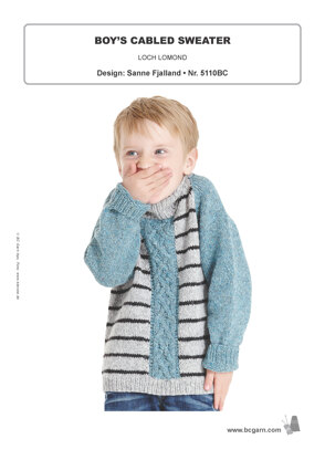 Boy's Cabled Sweater in BC Garn Loch Lomond - 5110BC - Downloadable PDF