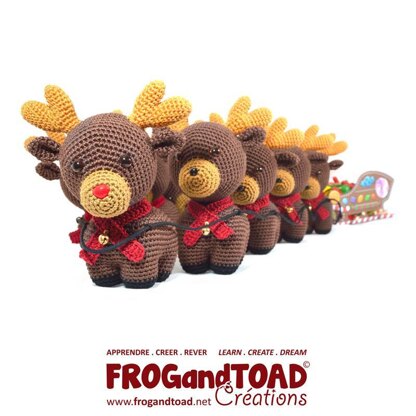 Rudolph Reindeer Christmas Sleigh / Renne - Amigurumi XMAS Crochet - FROGandTOAD Créations