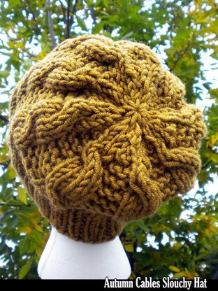 Autumn Cables Slouchy Hat