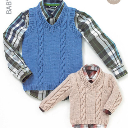 Sweater and Tank in Hayfield Baby Aran - 4505 - Downloadable PDF