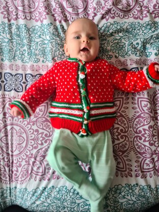 Anas First Christmas Cardigan