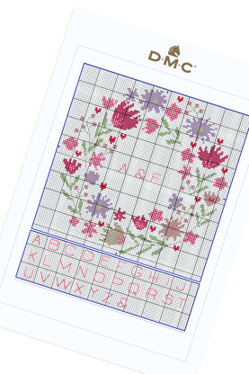 Daisy Wreath  in DMC - PAT0714 -  Downloadable PDF