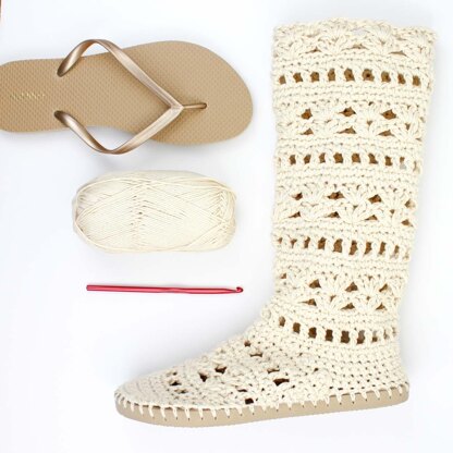 Crochet boots with on sale flip flop soles