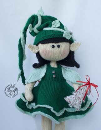 Elf  doll knitted flat