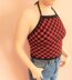 Harmon Halter Checkerboard Crop Top