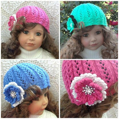 Knitting PATTERN Girls Beanie Women Hat Ashley
