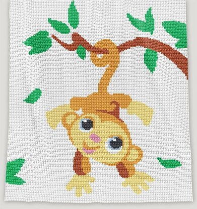 CROCHET Baby Blanket - Monkey