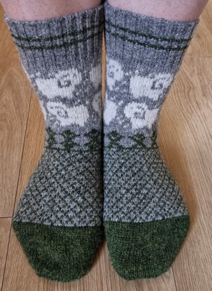 Wooly socks with sheeps