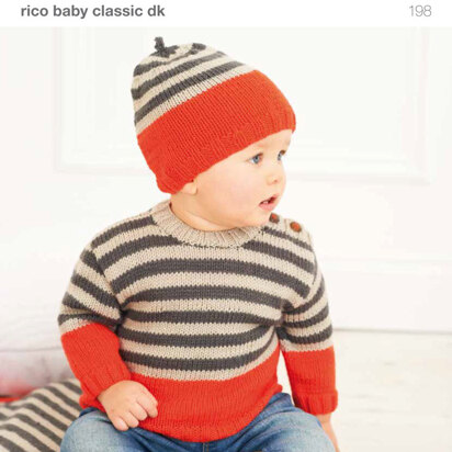 Babies’ Sweater, Blanket And Hat in Rico Baby Classic DK - 198