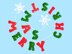 Crochet banner. Merry Christmas. Crochet letters and snowflakes. Festive wall decoration. Xmas garland