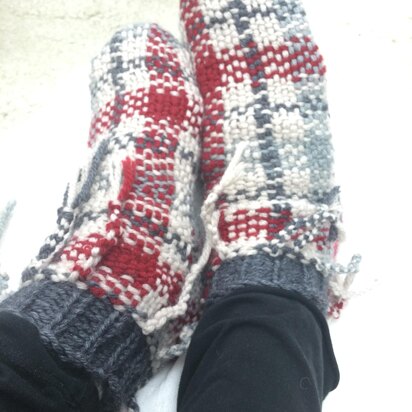 Plaid slipper socks