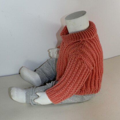 Baby Aran Fishermans Rib Collar Sweater