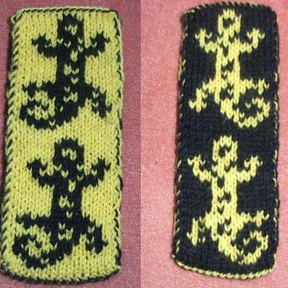 Double knitting fire salamander bookscarf