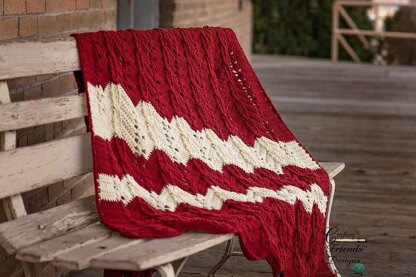 Classic Cable Chevron Afghan