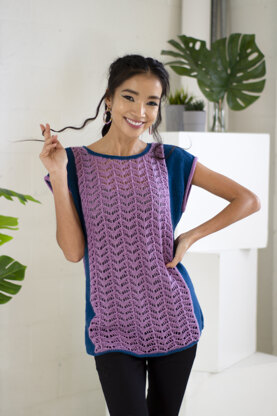 Women's Top Blueberry Tee in Universal Yarn Fibra Natura Donnina - Downloadable PDF