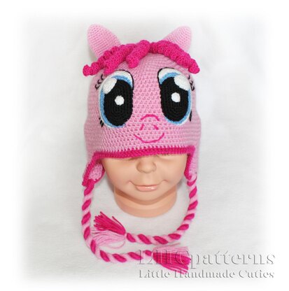 Pinkie Pie Pony Earflup Hat Crochet Pattern