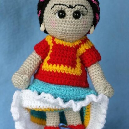 Friducha in Tehuana Dress Amigurumi Doll