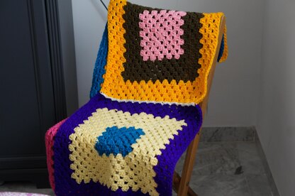 Granny square block shawl