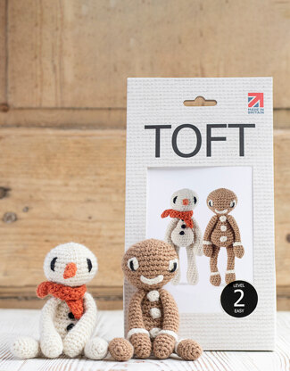 Toft Lebkuchenmann und Schneemann Mini Amigurumi Häkelset